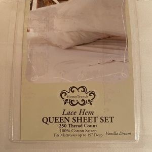 Queen Lace Top Sheet Set